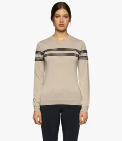 Cavalleria Toscana Merino V-Neck Sweater -Cavalleria Toscana Store V neck sweater off white front MAD113 LA035 1004 cT 24578.1650668199