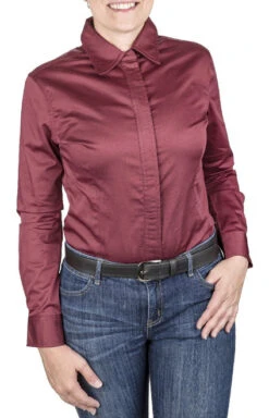 TuffRider Americana Western Show Shirt -Cavalleria Toscana Store americana shirt burgundy front tuffrider 56864.1631322167