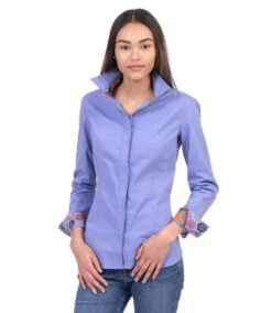 Chestnut Bay Annie-O Western Show Shirt -Cavalleria Toscana Store annie o western show hydranga front CB1000 442 chestnut bay 41576.1652469541