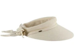 Scala Arosa Deluxe Visor With Bow -Cavalleria Toscana Store arosa deluxe cotton visor bow natural side V25 NAT scala 43157.1691250637