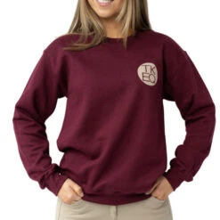 TKEQ Athletic Motif Sweatshirt -Cavalleria Toscana Store athletic motif sweatshirt burgundy hero ATH MOTIF tkeq 08847.1668466312