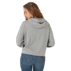 Wrangler Aztec Cropped Hoodie -Cavalleria Toscana Store aztec cropped hoodie grey back 112317351 wrangler 49127.1664646841