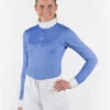 Horze Blaire Long Sleeve Show Shirt -Cavalleria Toscana Store blair ls show shirt periwinkle front horze 07441.1554326113