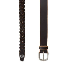 B Vertigo Braided Leather Belt -Cavalleria Toscana Store braided belt dark brown ends 31905 DBR b vertigo 97632.1667945952