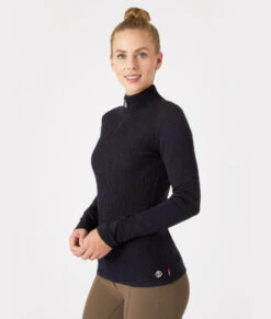 B Vertigo Ruth 1/4 Zip Sweater -Cavalleria Toscana Store bv ruth sweater zip dark blue rider 33546 VDB b vertigo 59949.1667873926