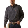 Men's Ariat Dover Classic Fit Shirt 2 Men's Ariat Dover Classic Fit Shirt -Cavalleria Toscana Store casual series dover ls black front 10043923 ariat 22318.1676066243
