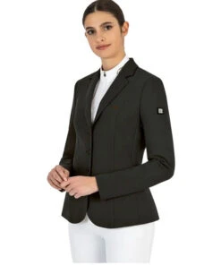 Equiline Celisa C Show Coat -Cavalleria Toscana Store celisa competition jacket black front M08713 006 equiline 10044.1675299077