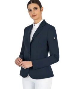 Equiline Celisa C Show Coat -Cavalleria Toscana Store celisa competition jacket blue front M08713 002 equiline 74635.1675299079