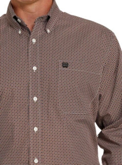 Men's Cinch Geo Print Shirt Long Sleeve -Cavalleria Toscana Store chinch print ls cream detail MTW1105454 miller 36568.1671758968