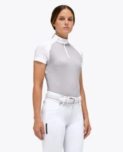 Cavalleria Toscana Mitered Competition Polo Short Sleeve 9 Cavalleria Toscana Mitered Competition Polo Short Sleeve -Cavalleria Toscana Store compet polo mitered ss lt.grey side POD308 JE158 8100 cavalleria toscana 91615.1664058084