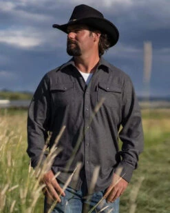 Outback Trading Men's Cooper Shirt Jacket -Cavalleria Toscana Store cooper shirt jacket slate outback 19651.1607797111