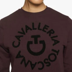 Cavalleria Toscana Orbit Logo Sweatshirt 17 Cavalleria Toscana Orbit Logo Sweatshirt -Cavalleria Toscana Store ct orbit crew burgundy front detail FED103 CO079 3A00 cavalleria toscana 39689.1657140089