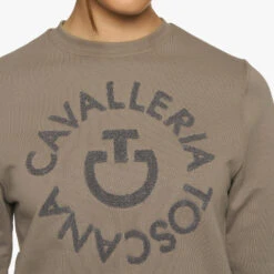 Cavalleria Toscana Orbit Logo Sweatshirt 14 Cavalleria Toscana Orbit Logo Sweatshirt -Cavalleria Toscana Store ct orbit crew taupgrey front details FED103 CO079 8C00 cavalleria toscana 32690.1657140085