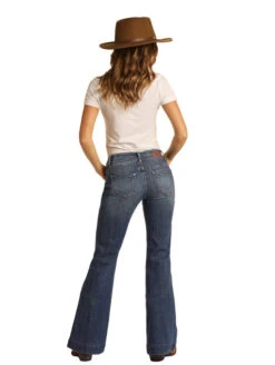 Rock & Roll Cowgirl Denim Trouser Jean -Cavalleria Toscana Store denim trouser jean back W8M8229 rrcg 89021.1616355310