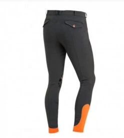 Schockemohle Men's Draco Knee Patch Breeches -Cavalleria Toscana Store draco grip breech grey orange back schockemohle 92894.1552753901