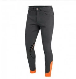 Schockemohle Men's Draco Knee Patch Breeches -Cavalleria Toscana Store draco grip breech grey orange front schockemohle 08568.1552753908