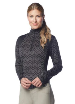 Kerrits Easy Stride Ice Fil Shirt Long Sleeve -Cavalleria Toscana Store easy stride ice fil print ls black front rider 40679 kerrits 38144.1663717378