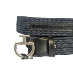 Cavalleria Toscana Elastic CT Clasp Belt Leather Trim -Cavalleria Toscana Store elastic belt CT clasp navy black CIN077 CO058 cavalleria 69689.1597872730
