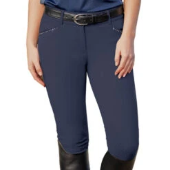Ovation Elegance Sparkle Knee Patch Breeches -Cavalleria Toscana Store elegance KP breech navy 471195 ovation 59233.1626210676