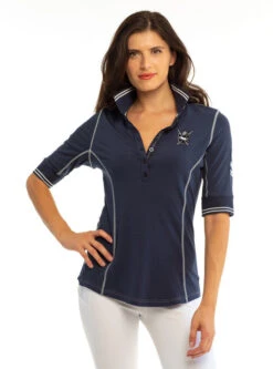 Goode Rider Elite Polo -Cavalleria Toscana Store elite polo navy front 18003 2029 goode rider 89063.1684532735