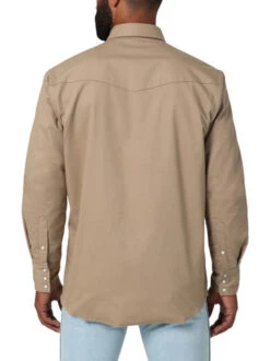 Men's Wrangler Flannel Lined Work Shirt -Cavalleria Toscana Store flannel lined workshirt brn.khak back 112330931 wrangler 10397.1689642255