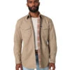 Men's Wrangler Flannel Lined Work Shirt -Cavalleria Toscana Store flannel lined workshirt brn.khak front 112330931 wrangler 75920.1689642251