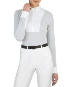 Equiline Garde G Show Shirt -Cavalleria Toscana Store garde g show shirt silver front1 H00840 604 equiline 70023.1635534520