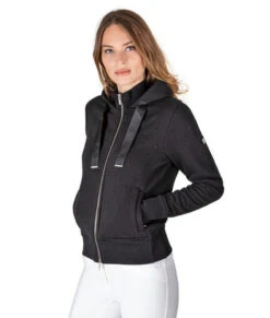Equiline GlareG Rhinestone Hoodie 11 Equiline GlareG Rhinestone Hoodie -Cavalleria Toscana Store glareg rhinestone hoodie black front R09781 006 equiline 55832.1667609059