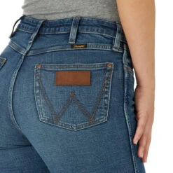 Wrangler Retro Green High Rise Trouser Jean -Cavalleria Toscana Store green high rise trouser denim back detail 112317722 wrangler 79511.1670538163