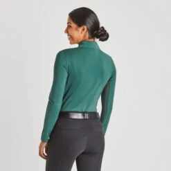Hadley SunShield 1/4 Zip Long Sleeve -Cavalleria Toscana Store hadley sun sheild ls dark emerald back 25903 smartpak 19005.1666050450