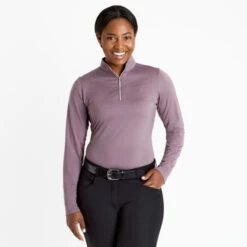 Hadley SunShield 1/4 Zip Long Sleeve -Cavalleria Toscana Store hadley sun sheild ls moonstone front 25903 smartpak 98030.1666050416