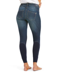 Ariat Halo Denim Knee Patch Breeches -Cavalleria Toscana Store halo denim KP marine back 10035311 ariat 95497.1620511804