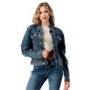 Grace In LA Horse Embroidery Denim Jacket -Cavalleria Toscana Store horse embroidery denim jacket front grace la 33766.1690417894