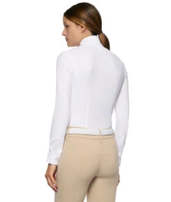 Cavalleria Toscana Hunter Competition Shirt Long Sleeve -Cavalleria Toscana Store hunter competition LS white back CAD191 JE002 0001 cavalleria 48163.1688583338
