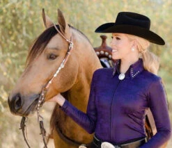Hobby Horse Jeanee Show Blouse 8 Hobby Horse Jeanee Show Blouse -Cavalleria Toscana Store jeanne show blouse aubergine horse 3811 013 hobby horse 84535.1583792482
