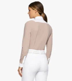 Cavalleria Toscana Bib Insert Competition Shirt Long Sleeve -Cavalleria Toscana Store jersey bib compet ls blush white back CAD212 JE022 1A00 cavalleria toscana 46352.1659805729