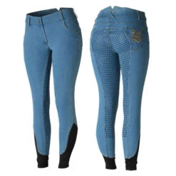 Horze Jessi-Lyn Denim Full Seat Breeches -Cavalleria Toscana Store jessi lyn denim FS ltblue front back cp3664 horze 37049.1657850270