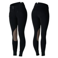 Horze Knit High Waist KP Breeches -Cavalleria Toscana Store knit high waist black beige front back cp3635 horze 56040.1608154508