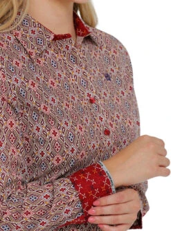 Cinch Performance Shirt No Pockets -Cavalleria Toscana Store lds cinch orint shirt ls multi detail MSW9165025 miller 36379.1682987867