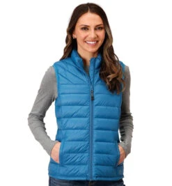 Roper Ladies Quilted Down Vest -Cavalleria Toscana Store lds quilted down vest blue front 0309806856139 roper 94709.1663799356