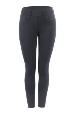 Cavallo Lee Pull-On Breeches Knee Grip -Cavalleria Toscana Store lee knee grip shadgrey front 965924 SHG cavallo 70095.1676594391