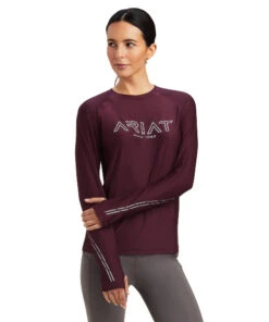 Ariat Lumina Tee Long Sleeve -Cavalleria Toscana Store lumina tee ls mulberry front 10041255 ariat 34194.1661643950