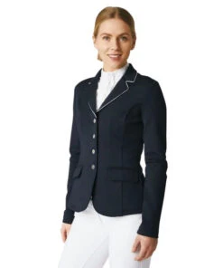 Horze Martina Show Coat With Piping -Cavalleria Toscana Store martina show coat piping dark navy 33620 VDB horze 14816.1653514362