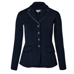 Horze Martina Show Coat With Piping -Cavalleria Toscana Store martina show coat piping dark navy front 33620 VDB WH horze 18457.1653514356