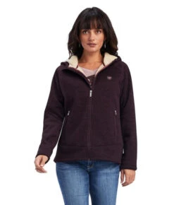 Ariat McCall Full Zip Sweater -Cavalleria Toscana Store mccall full zip sweater mulberry front 10041805 ariat 24582.1661629460