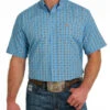 Men's Cinch Geo Print Shirt Short Sleeve -Cavalleria Toscana Store medallion print ss blue front MTW1111423 cinch 51914.1684806037