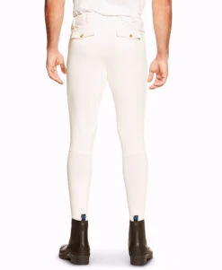 Men's Ariat Olympia Breeches Knee Patch -Cavalleria Toscana Store men olympia kp breech white back 10012383 ariat 01946.1670378773