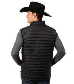 Men's Roper Quilted Down Vest -Cavalleria Toscana Store men quilt down vest black back 0309706956137 roper 27386.1663797928