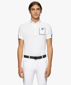 Men's Cavalleria Toscana Team Daytona Polo -Cavalleria Toscana Store men team daytona polo ss white front POU296 PA060 001 cavalleria toscana 51464.1661553975