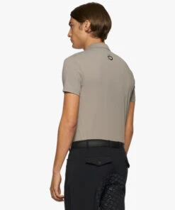Men's Cavalleria Toscana Raceway Polo Short Sleeve -Cavalleria Toscana Store men team raceway polo ss taupgrey back POU301 PA060 8C00 CT 10698.1659815415